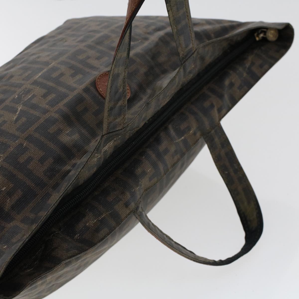 FENDI Pecan Canvas Hand Bag Shoulder Bag Nylon 4Set Brown Black bs6444