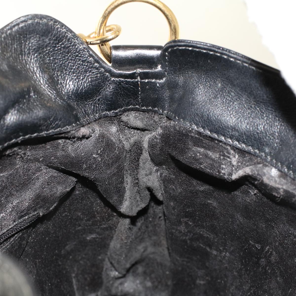 GUCCI Bamboo Shoulder Bag Leather Black 0011638 bs6460