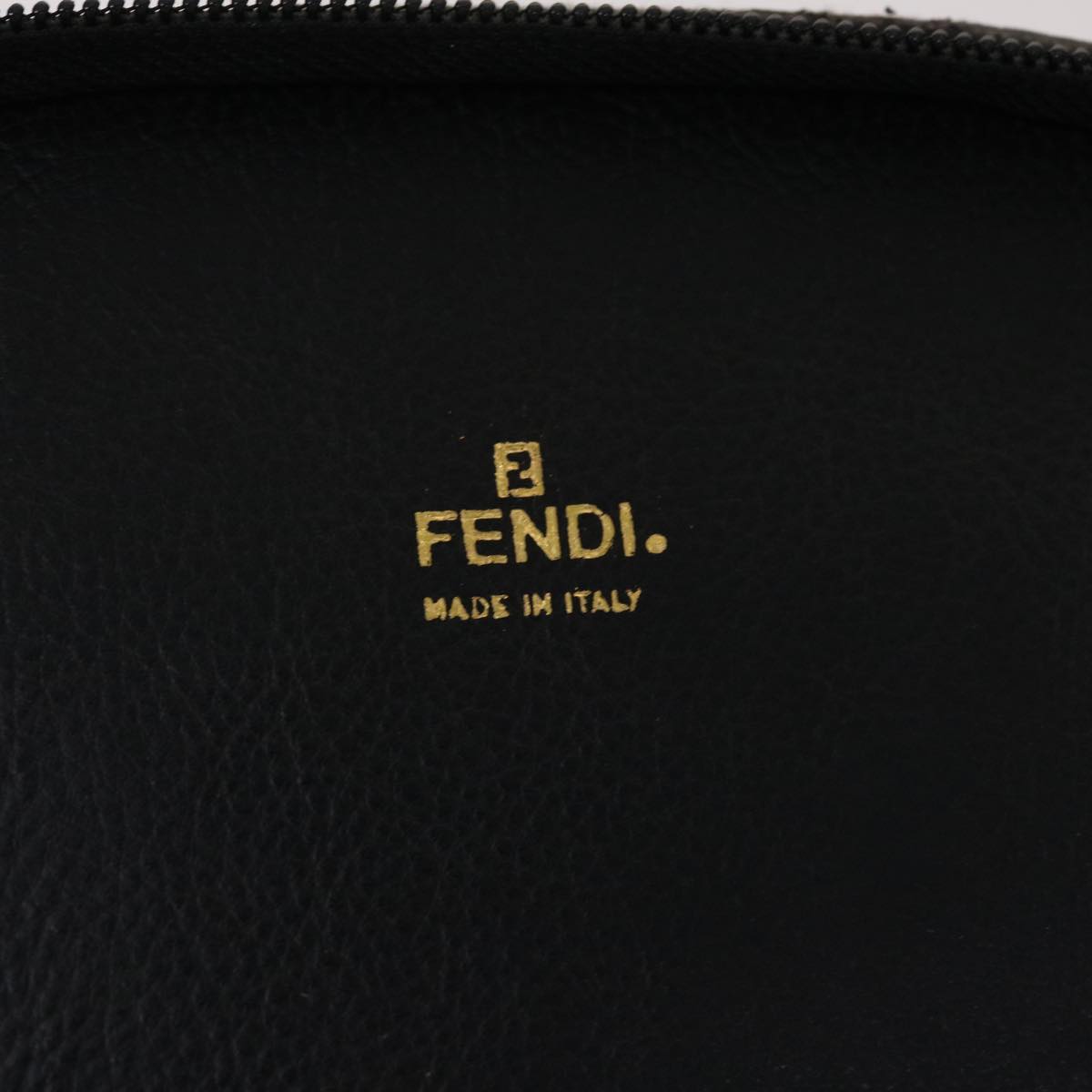 FENDI Pecan Canvas Vanity Cosmetic Pouch Black Brown bs6461