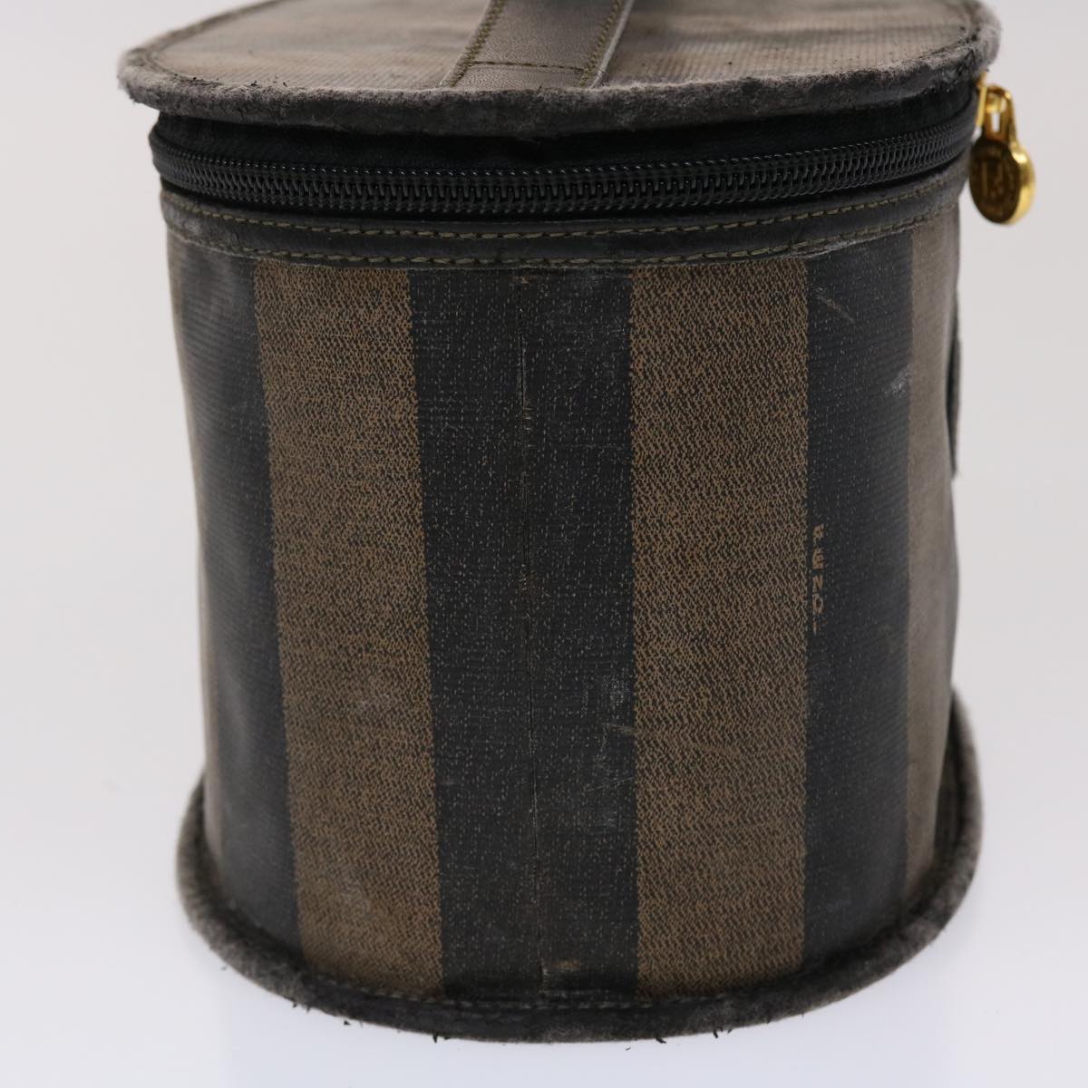 FENDI Pecan Canvas Vanity Cosmetic Pouch Black Brown bs6461