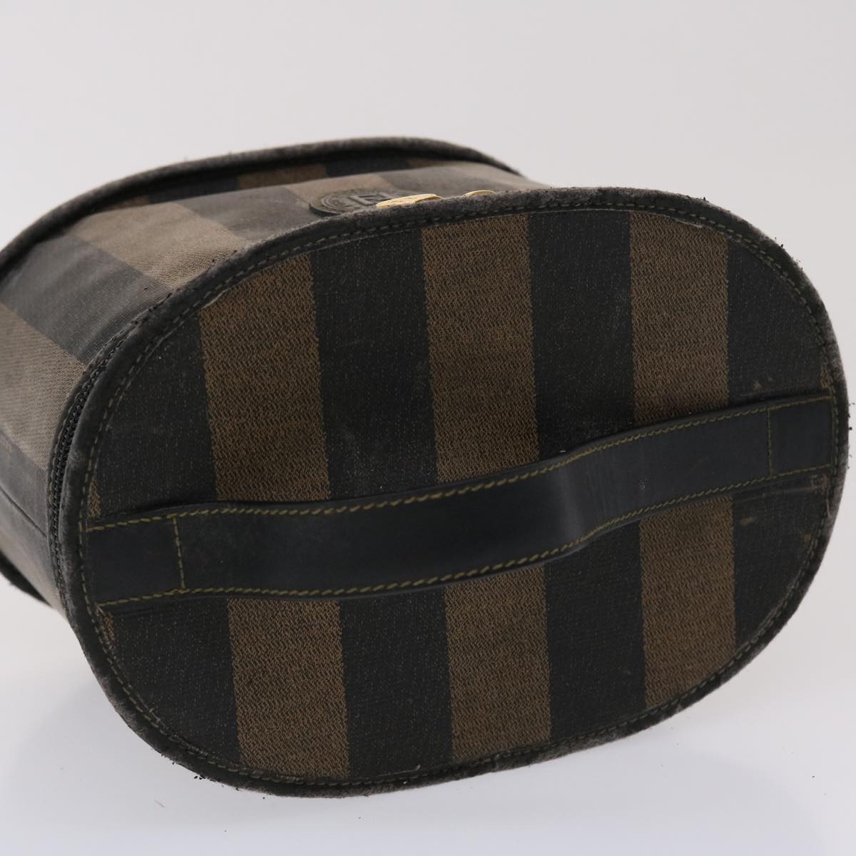 FENDI Pecan Canvas Vanity Cosmetic Pouch Black Brown bs6461