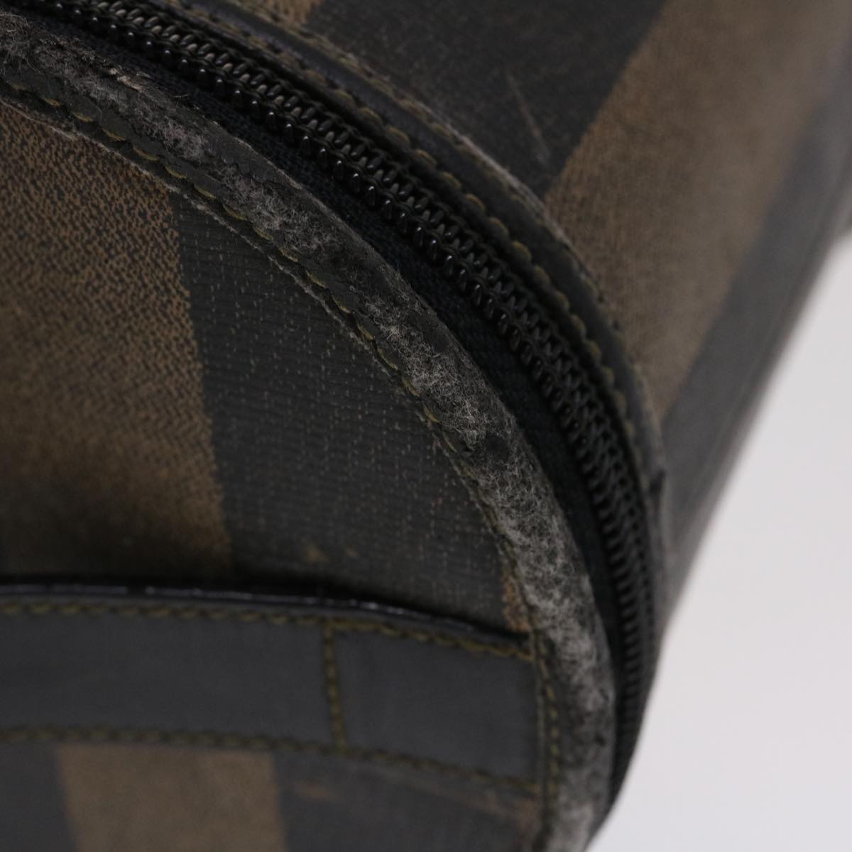 FENDI Pecan Canvas Vanity Cosmetic Pouch Black Brown bs6461
