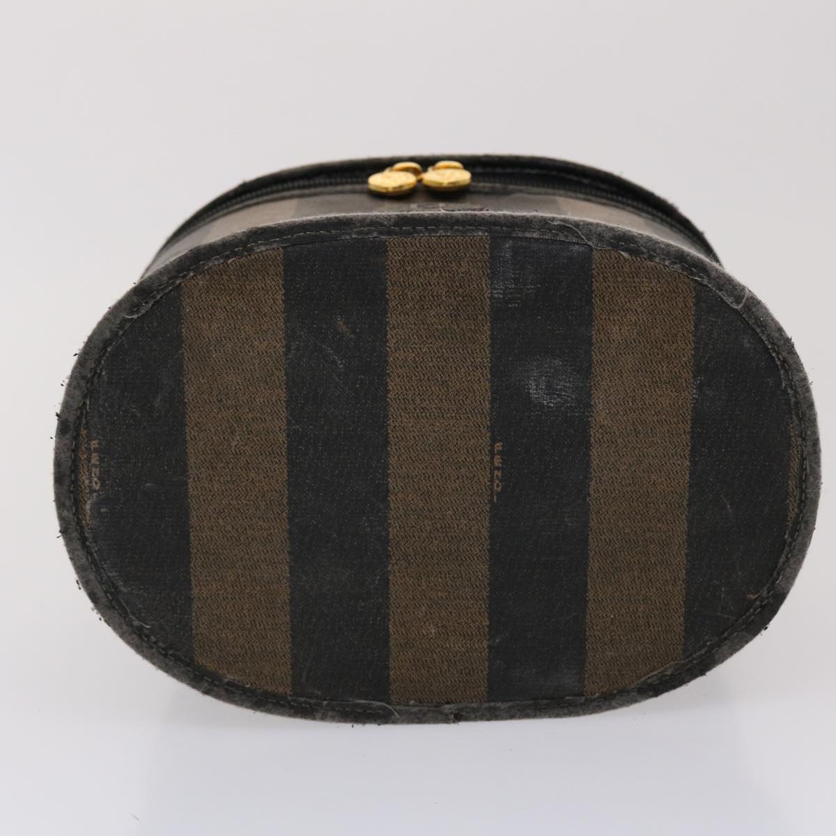 FENDI Pecan Canvas Vanity Cosmetic Pouch Black Brown bs6461