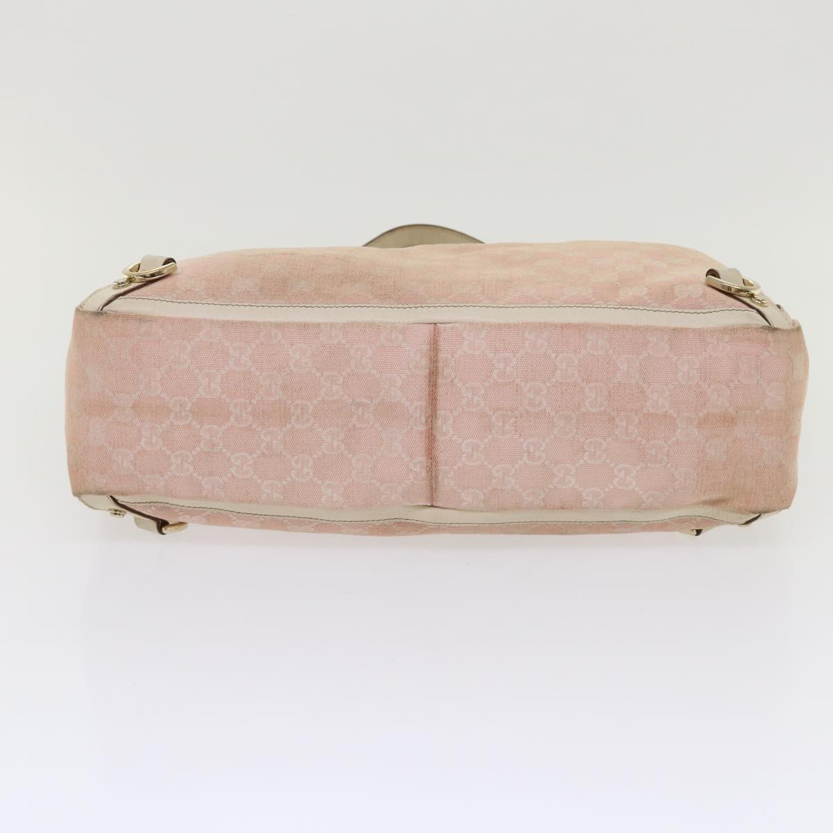 GUCCI GG Canvas Tote Bag Leather Pink 141472 bs6464