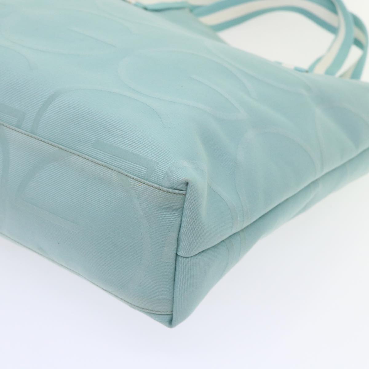 GUCCI Tote Bag Canvas Light Blue 123439 bs6465
