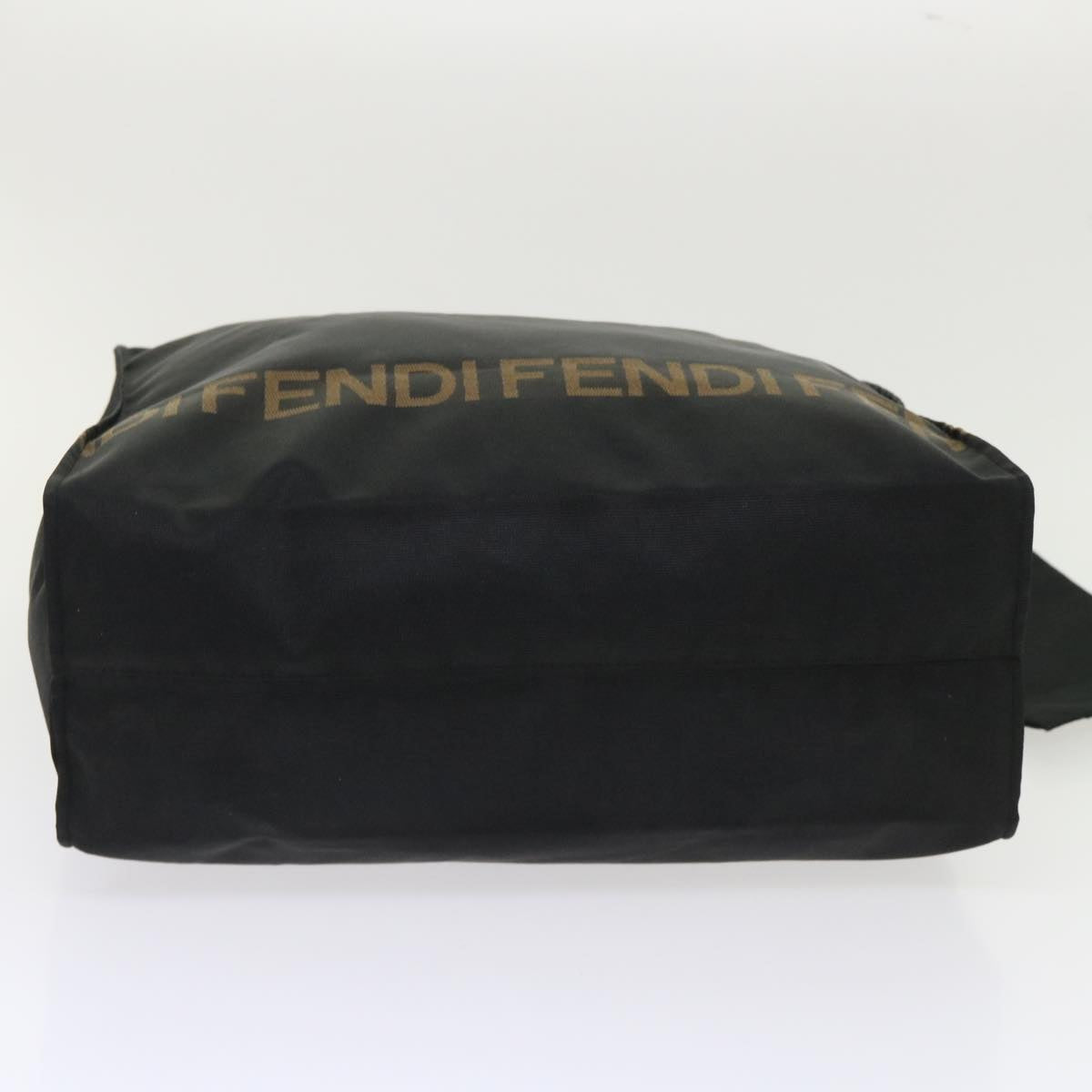 FENDI Pecan Canvas Hand Bag Garment Cover Nylon 2Set Brown Black bs6470