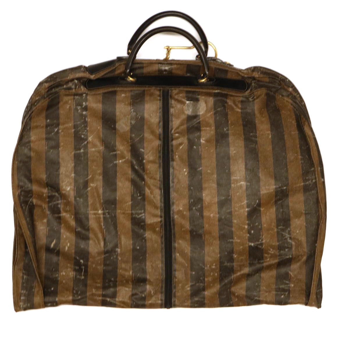 FENDI Pecan Canvas Hand Bag Garment Cover Nylon 2Set Brown Black bs6470
