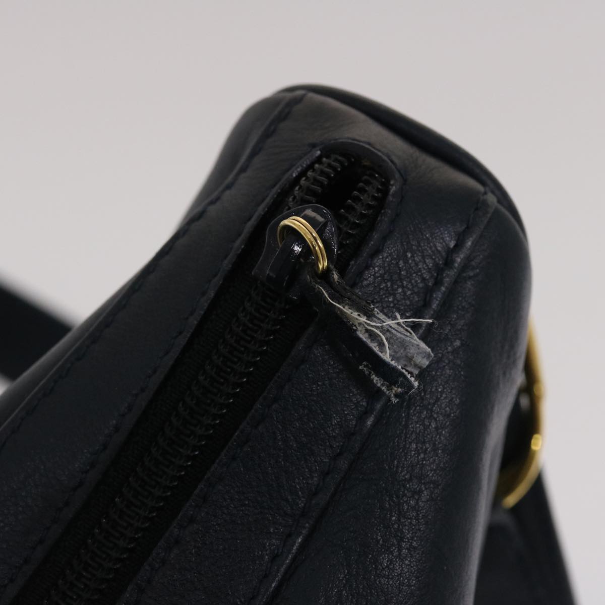 GUCCI Shoulder Bag Leather Navy bs6472