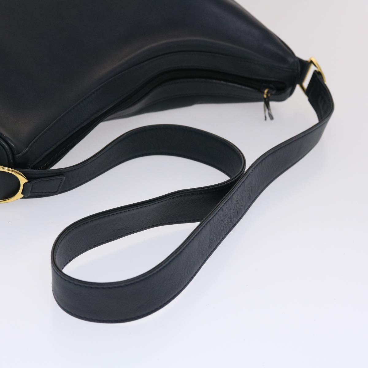 GUCCI Shoulder Bag Leather Navy bs6472