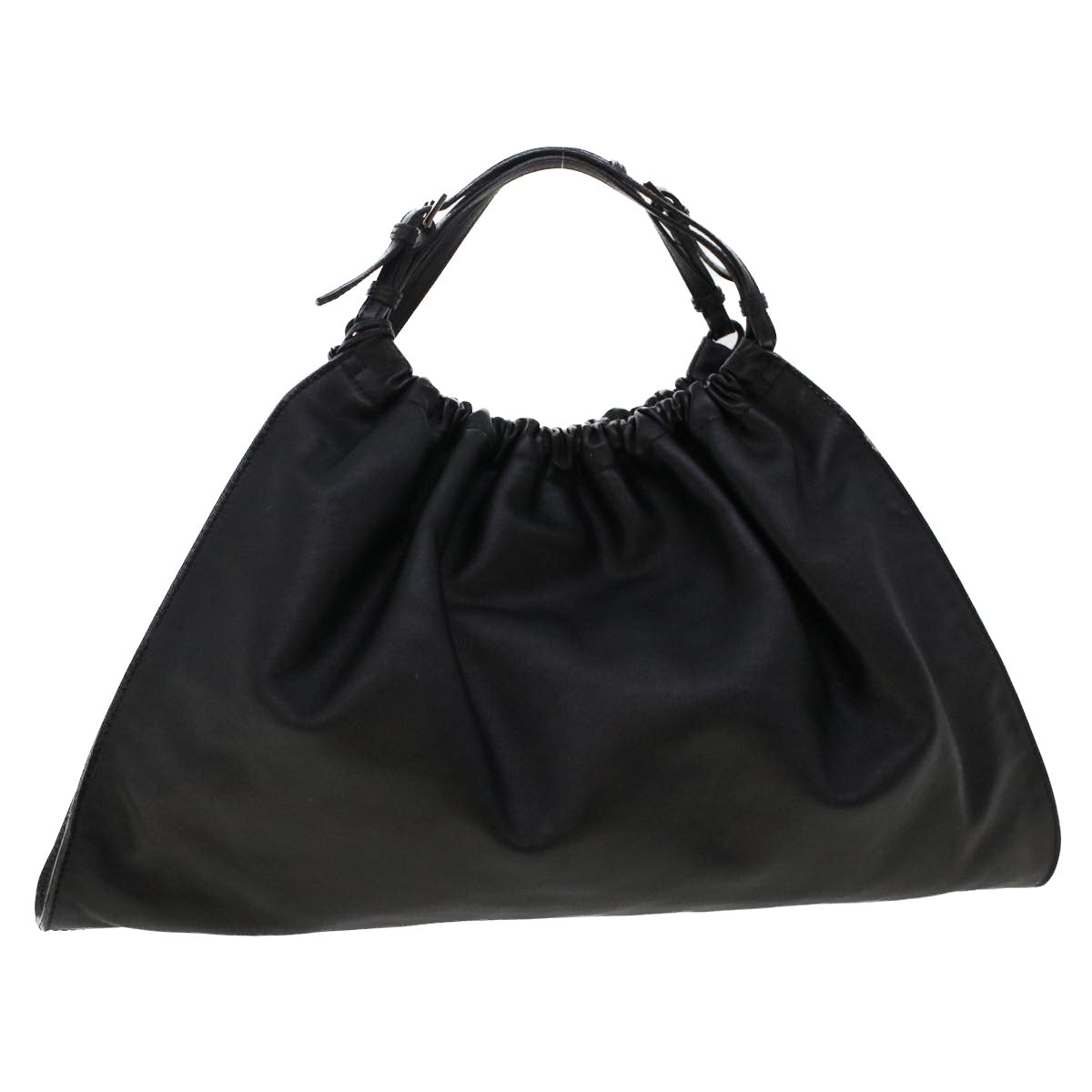 GUCCI Hand Bag Leather Black 76554 bs6473