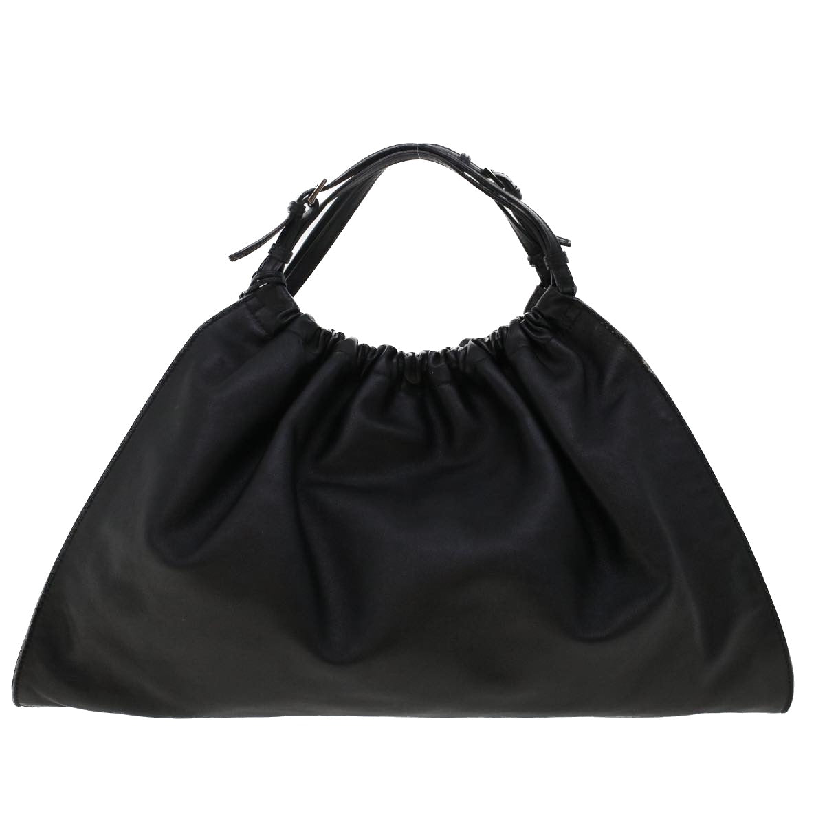 GUCCI Hand Bag Leather Black 76554 bs6473