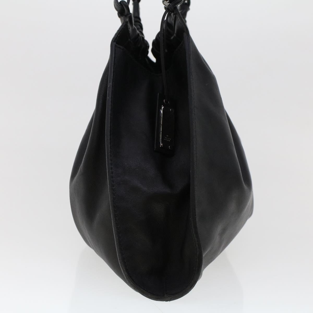 GUCCI Hand Bag Leather Black 76554 bs6473