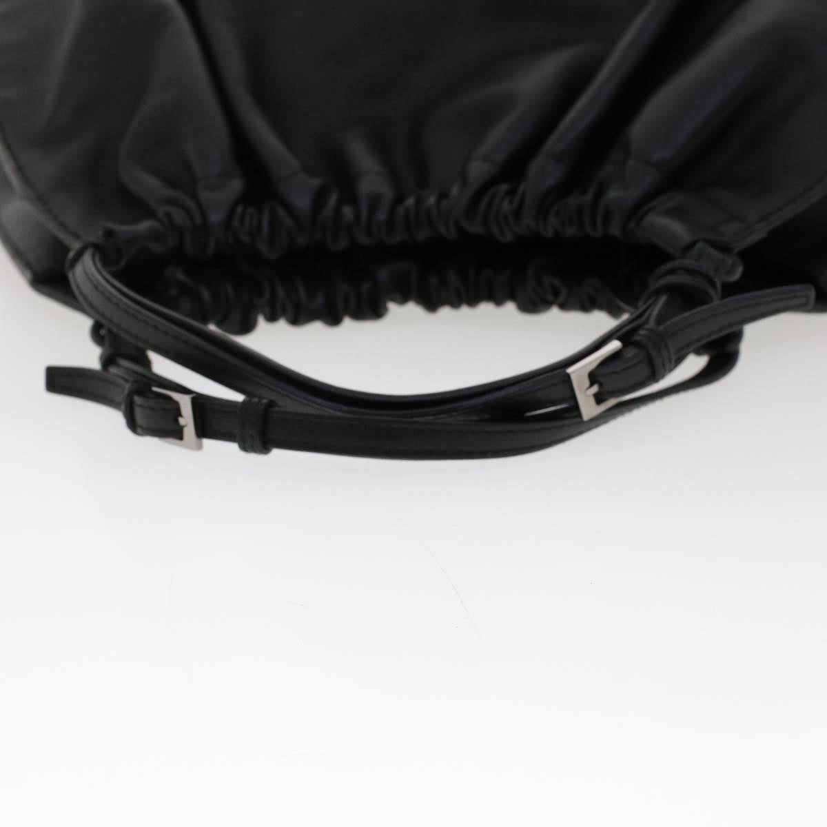 GUCCI Hand Bag Leather Black 76554 bs6473