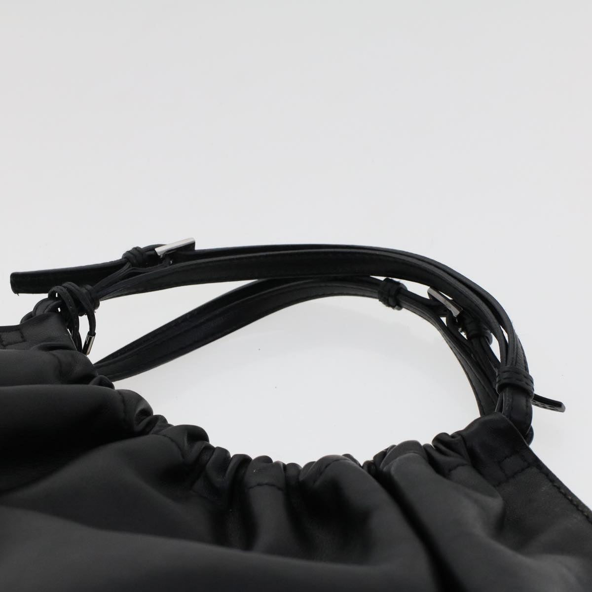 GUCCI Hand Bag Leather Black 76554 bs6473