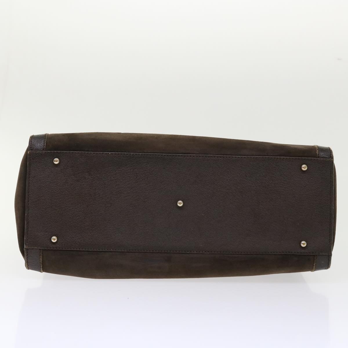 GUCCI Bamboo Hand Bag Suede Leather Brown 00211860260 bs6498