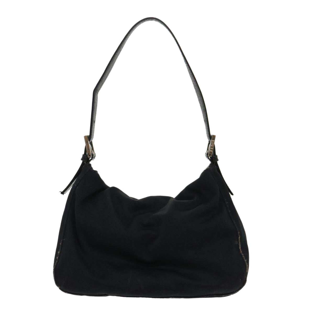 FENDI Mamma Baguette Shoulder Bag Nylon Black bs6540