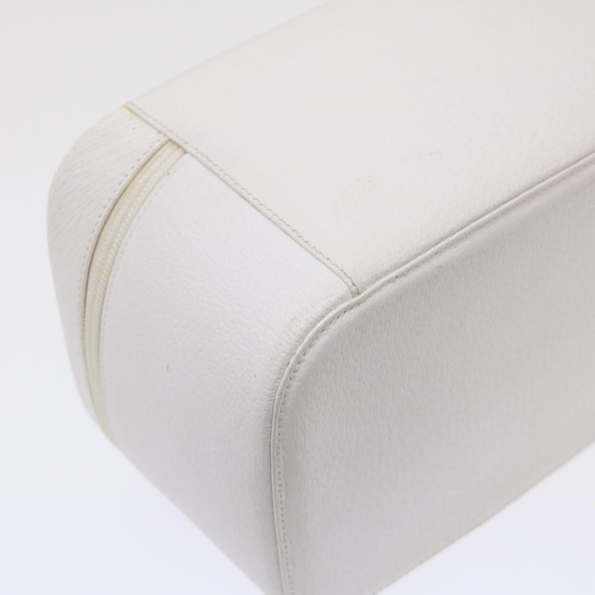 GUCCI Vanity Cosmetic Pouch Leather White 039•1705•0710 bs6557