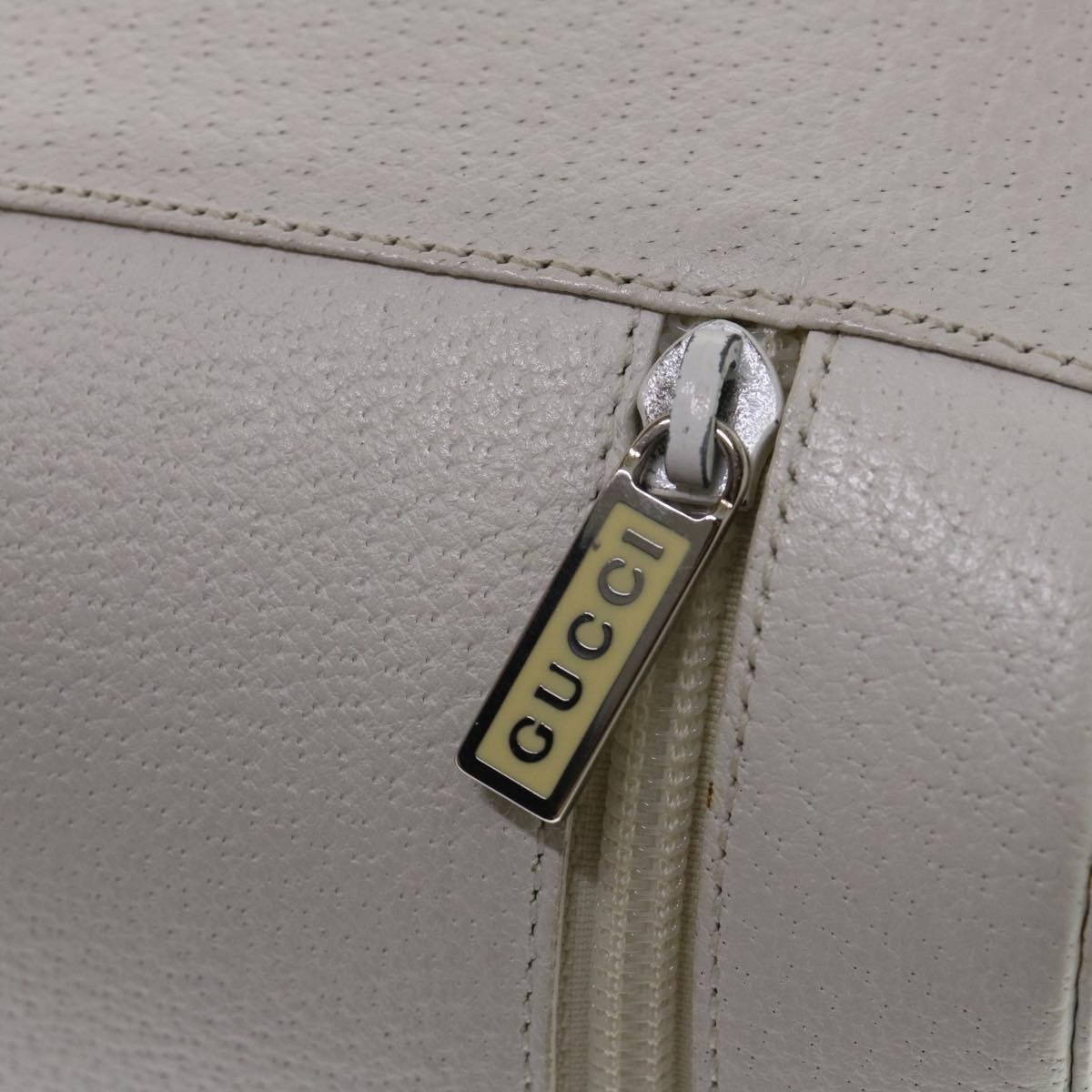 GUCCI Vanity Cosmetic Pouch Leather White 039•1705•0710 bs6557