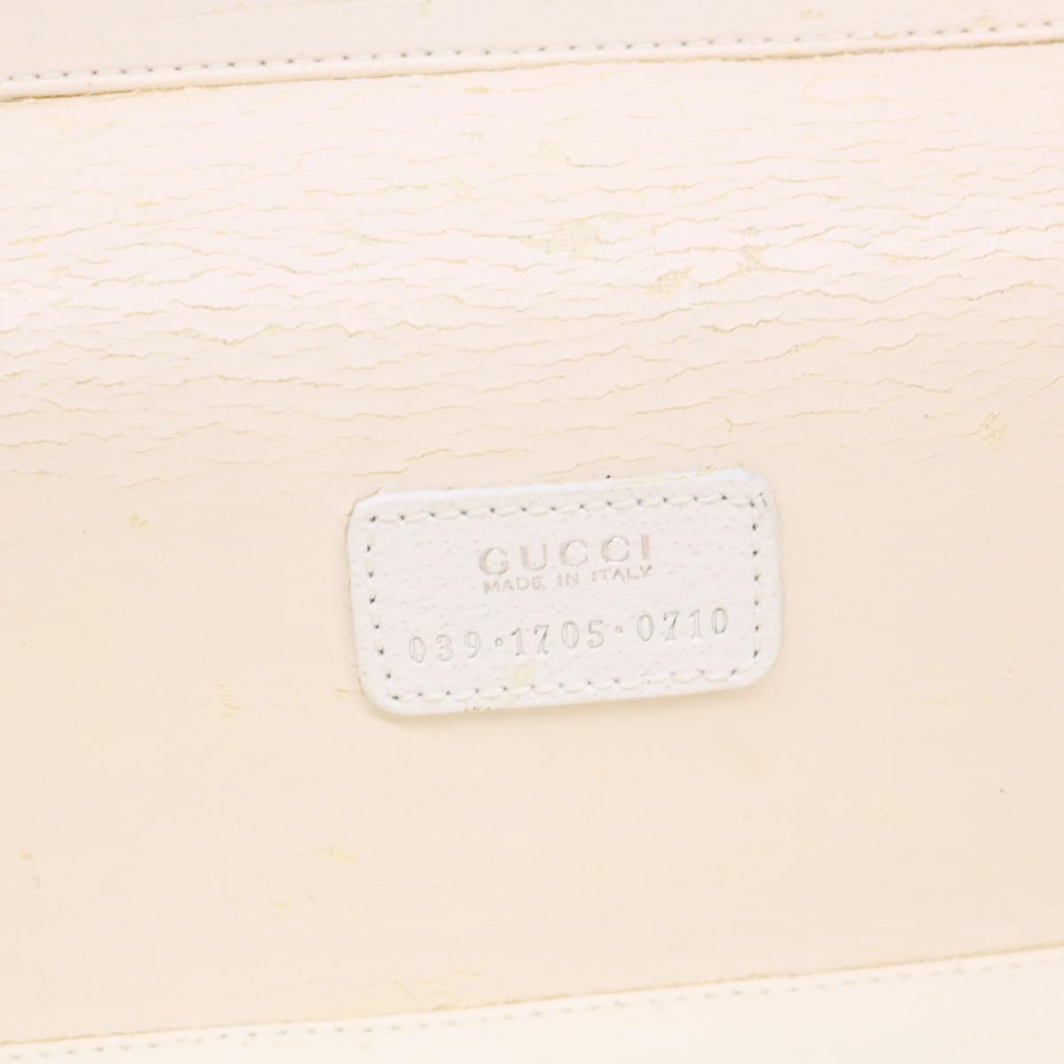 GUCCI Vanity Cosmetic Pouch Leather White 039•1705•0710 bs6557