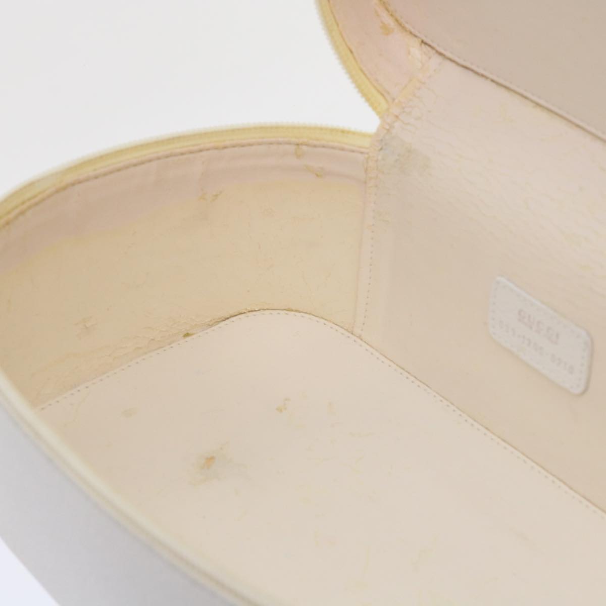 GUCCI Vanity Cosmetic Pouch Leather White 039•1705•0710 bs6557