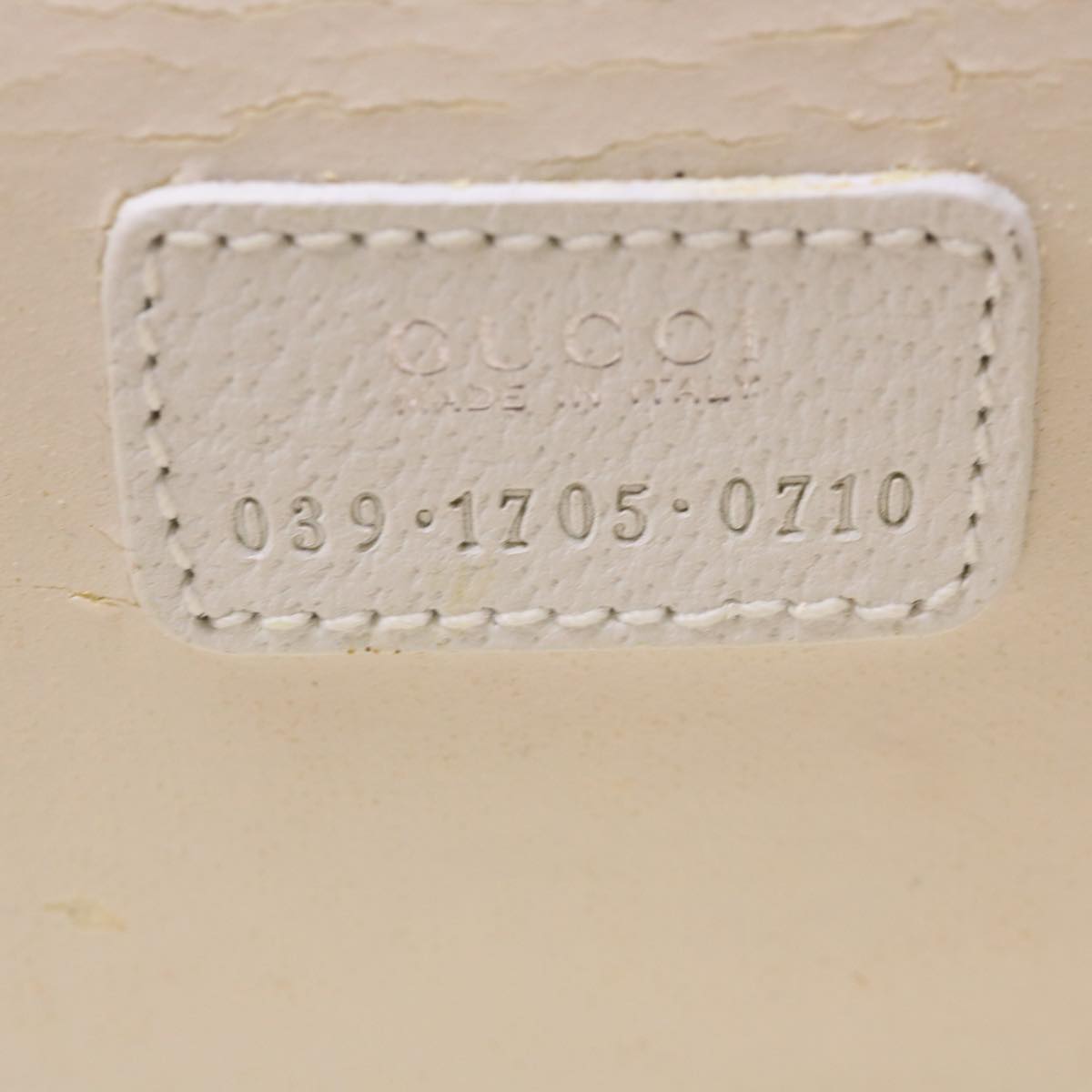 GUCCI Vanity Cosmetic Pouch Leather White 039•1705•0710 bs6557