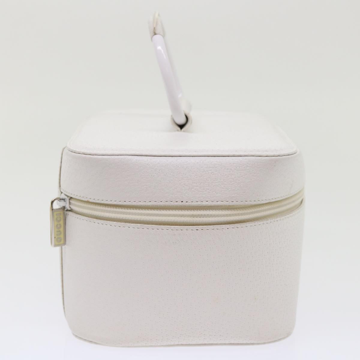 GUCCI Vanity Cosmetic Pouch Leather White 039•1705•0710 bs6557