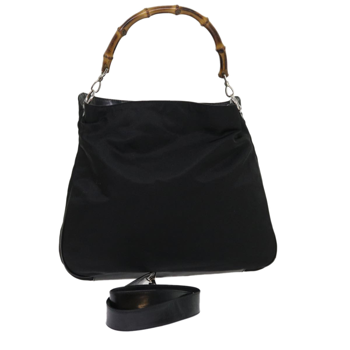 GUCCI Bamboo Shoulder Bag Canvas 2way Black bs6613