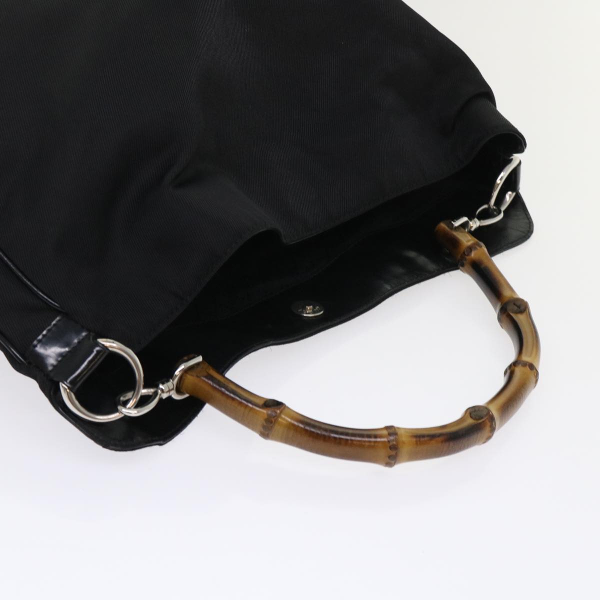 GUCCI Bamboo Shoulder Bag Canvas 2way Black bs6613