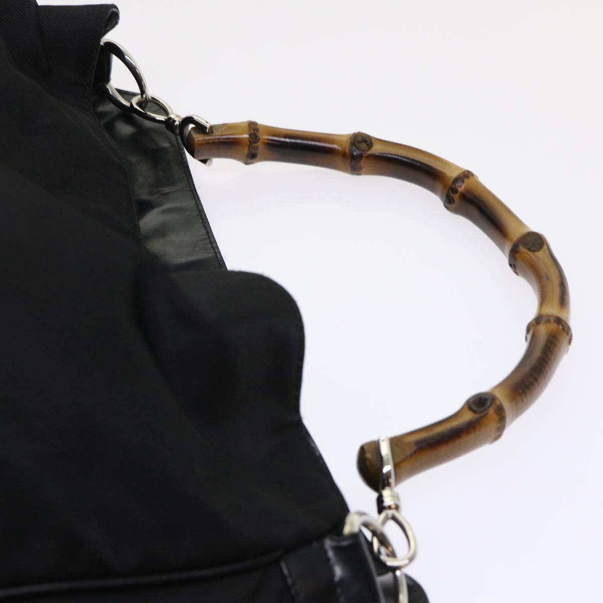 GUCCI Bamboo Shoulder Bag Canvas 2way Black bs6613