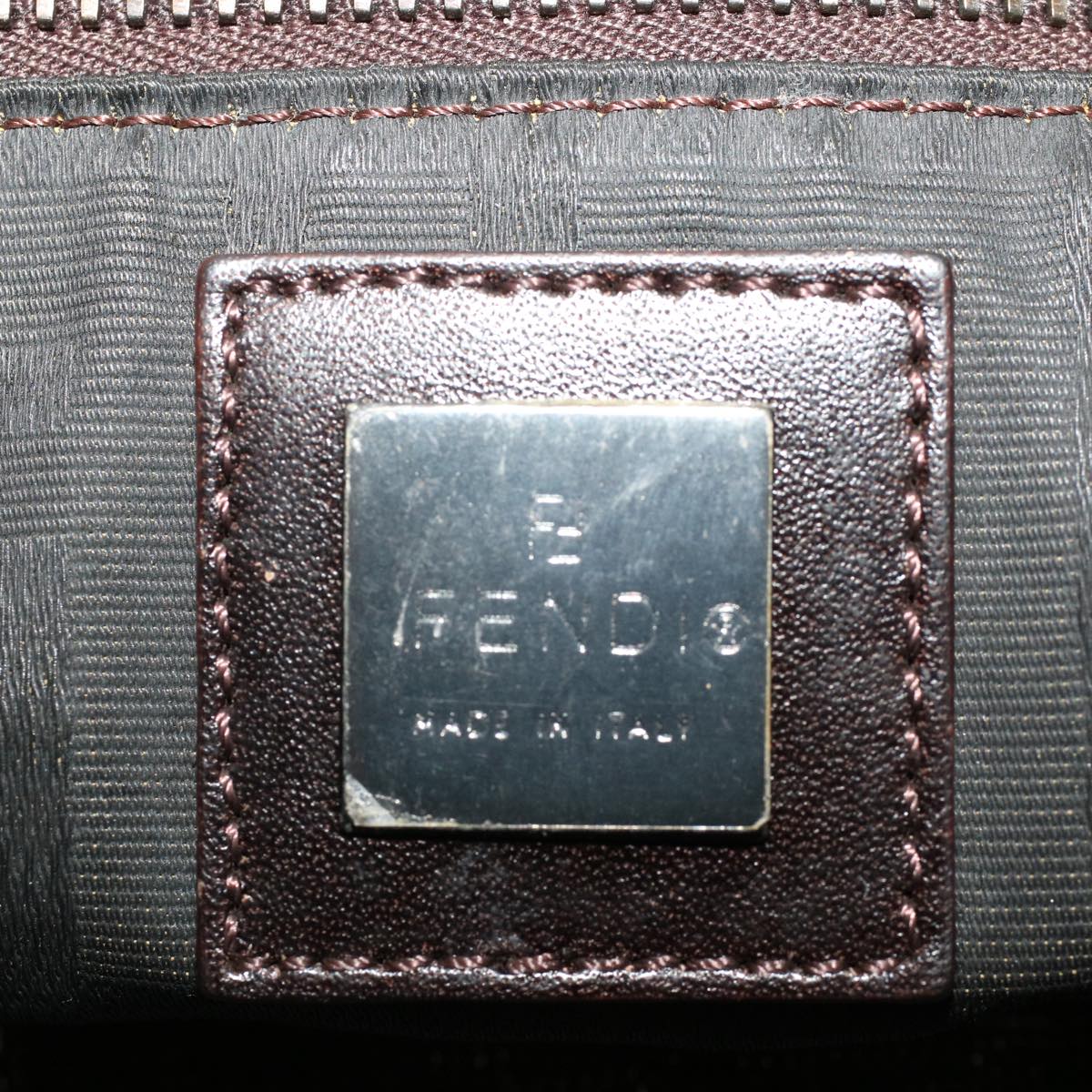FENDI Zucca Canvas Tote Bag Nylon Brown Black bs6631