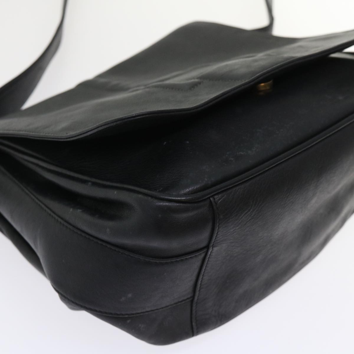 GUCCI Shoulder Bag Leather Black bs6638