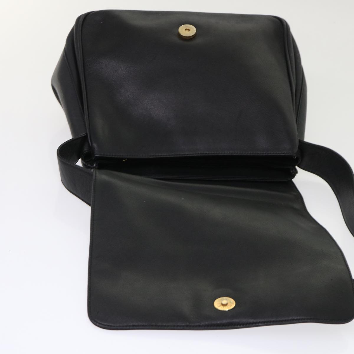 GUCCI Shoulder Bag Leather Black bs6638