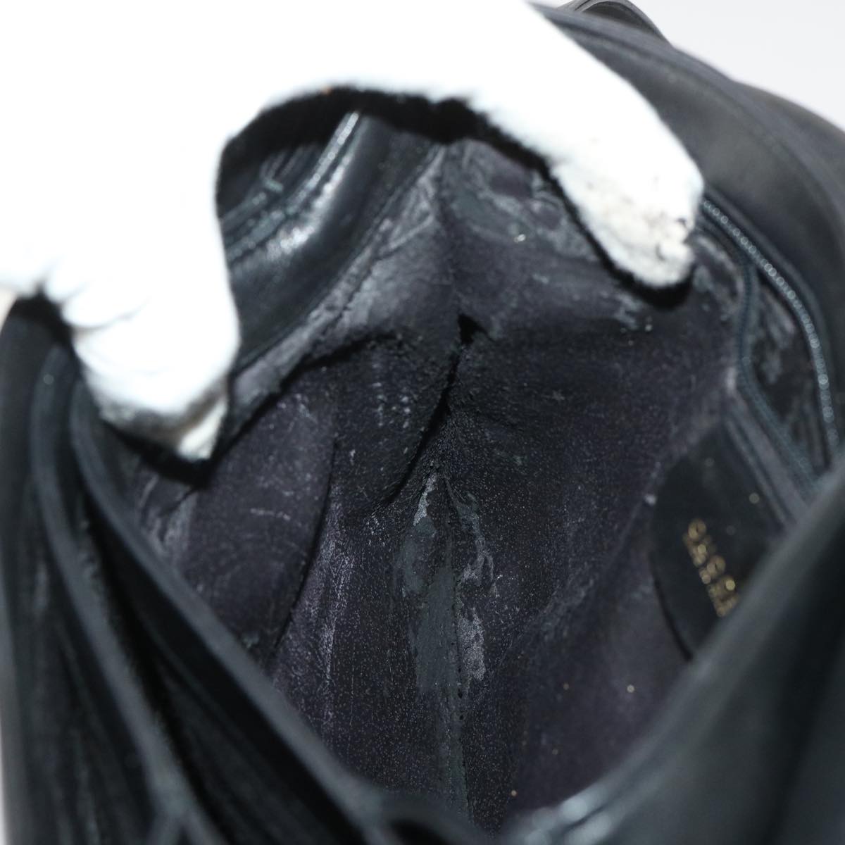 GUCCI Shoulder Bag Leather Black bs6638
