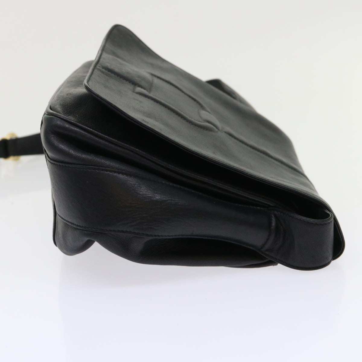 GUCCI Shoulder Bag Leather Black bs6638
