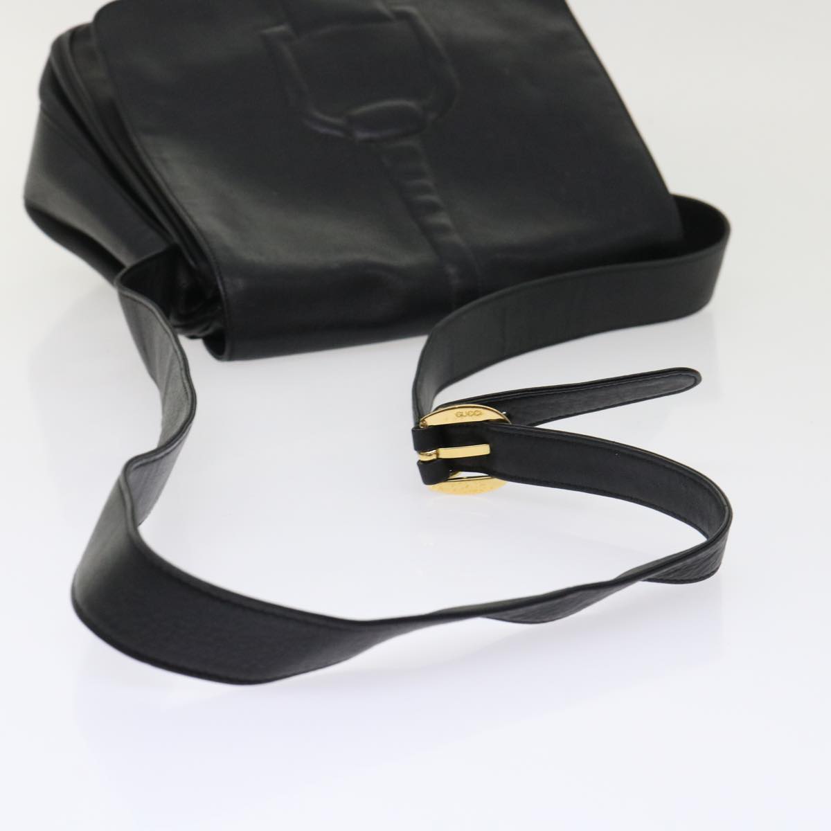 GUCCI Shoulder Bag Leather Black bs6638