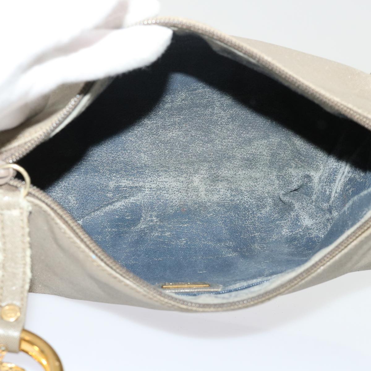 GUCCI Hand Bag Clutch Bag Leather 2Set Beige Gray bs6682