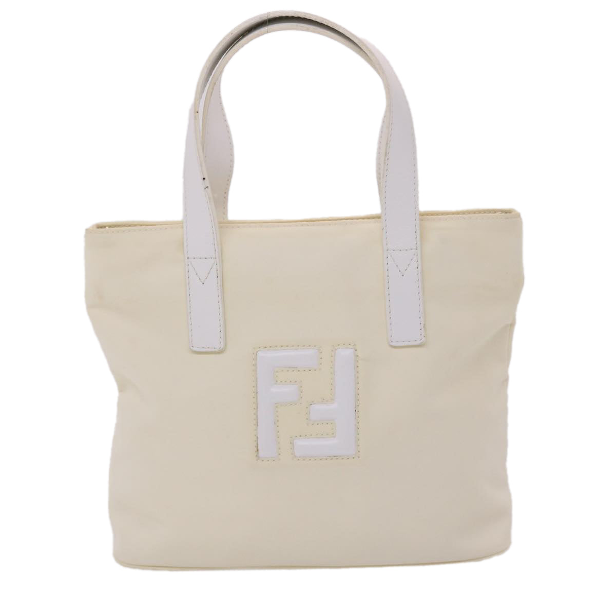 FENDI Hand Bag Nylon 2way White bs6739