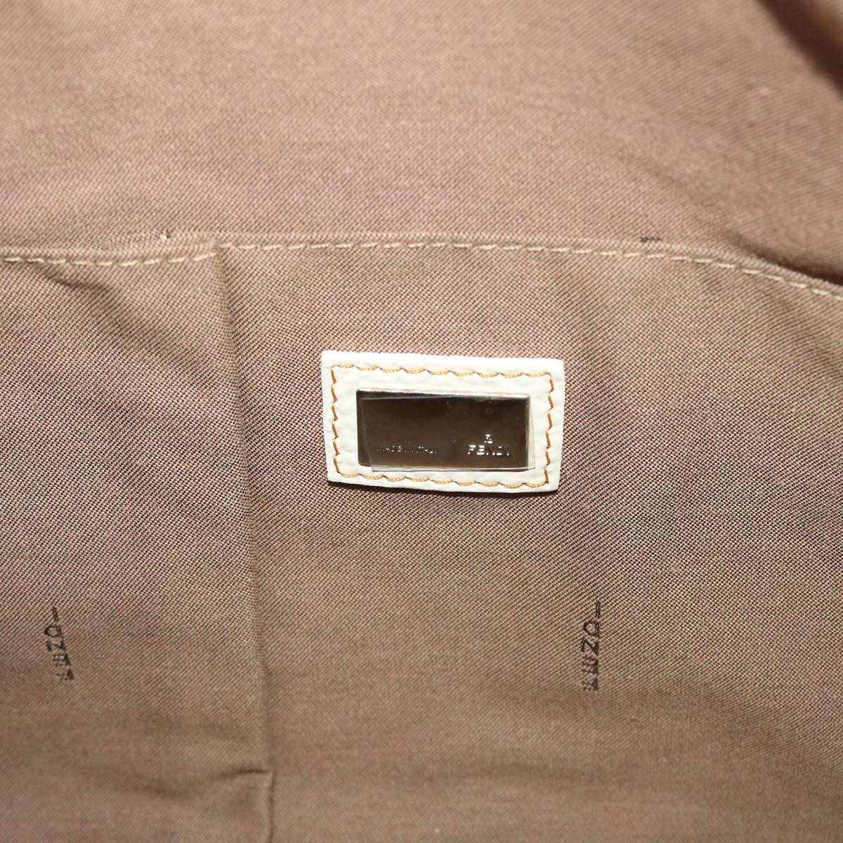 FENDI Boston Bag Leather White bs6767