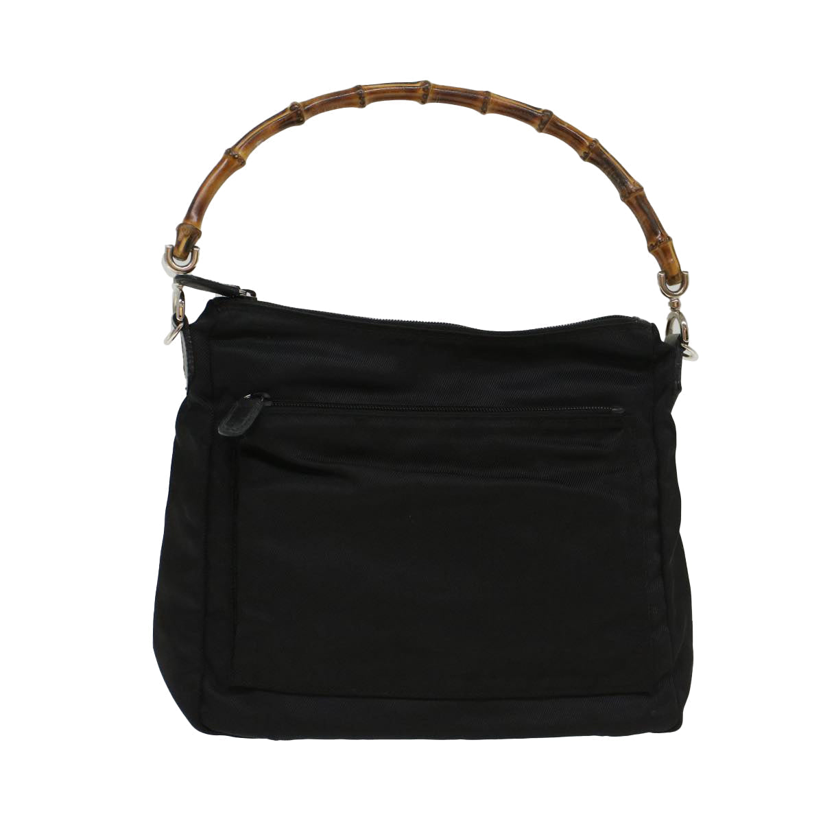 GUCCI Bamboo Shoulder Bag Nylon Black 000•2058•0509•5 bs6818