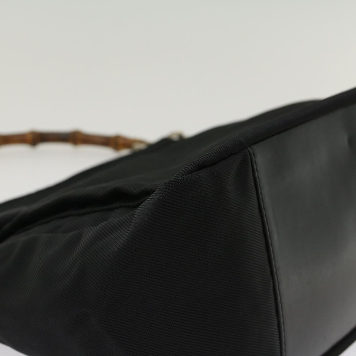 GUCCI Bamboo Shoulder Bag Nylon Black 000•2058•0509•5 bs6818