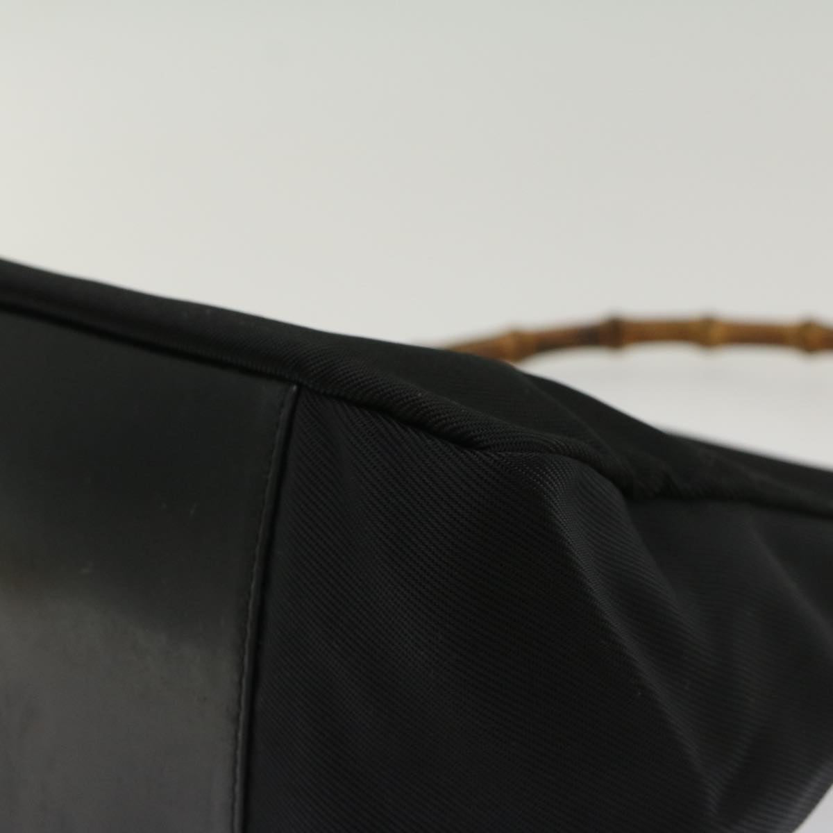 GUCCI Bamboo Shoulder Bag Nylon Black 000•2058•0509•5 bs6818