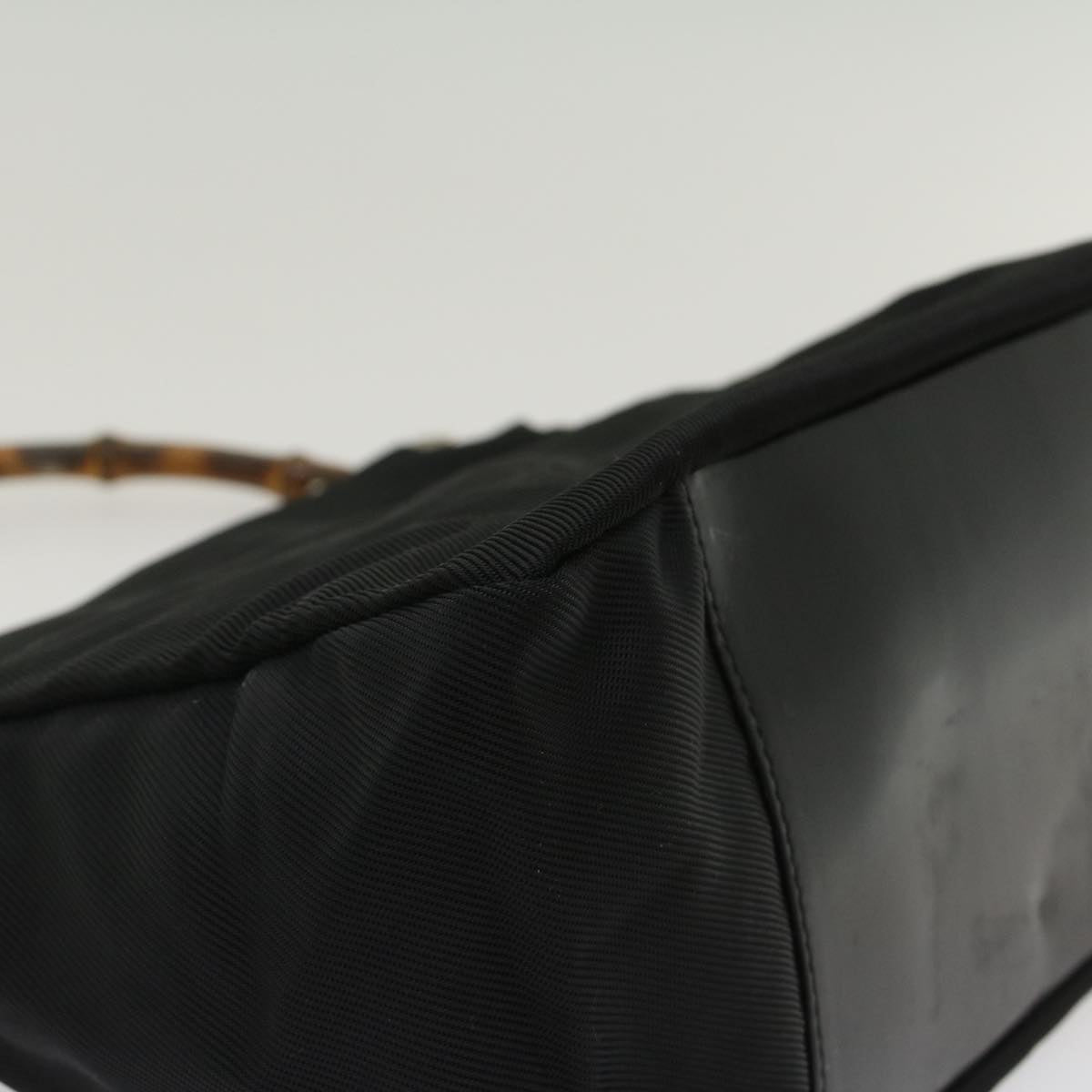 GUCCI Bamboo Shoulder Bag Nylon Black 000•2058•0509•5 bs6818