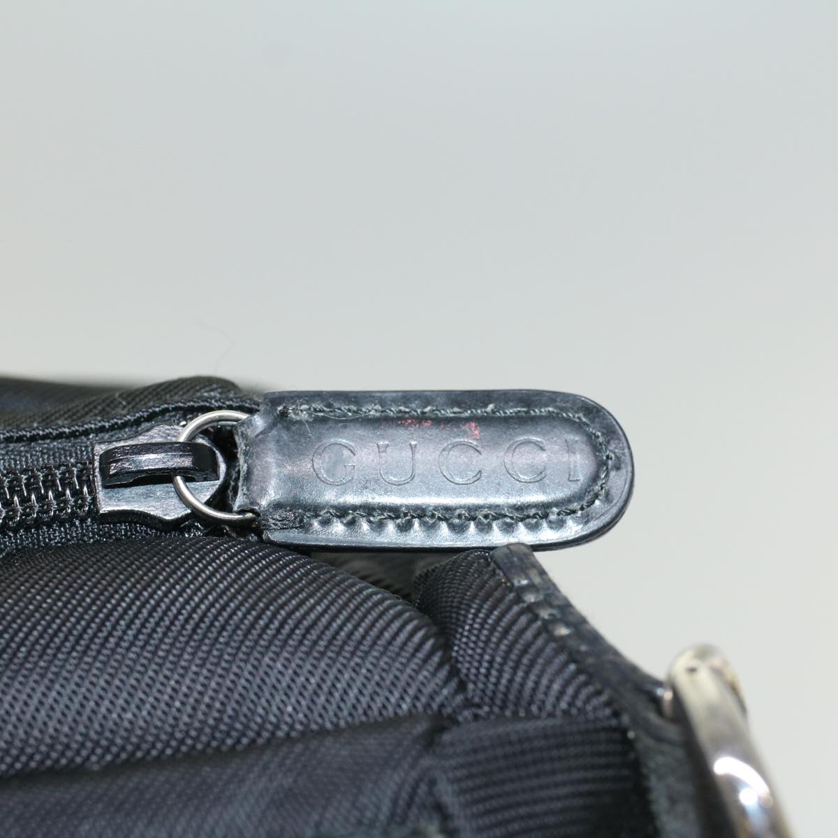 GUCCI Bamboo Shoulder Bag Nylon Black 000•2058•0509•5 bs6818