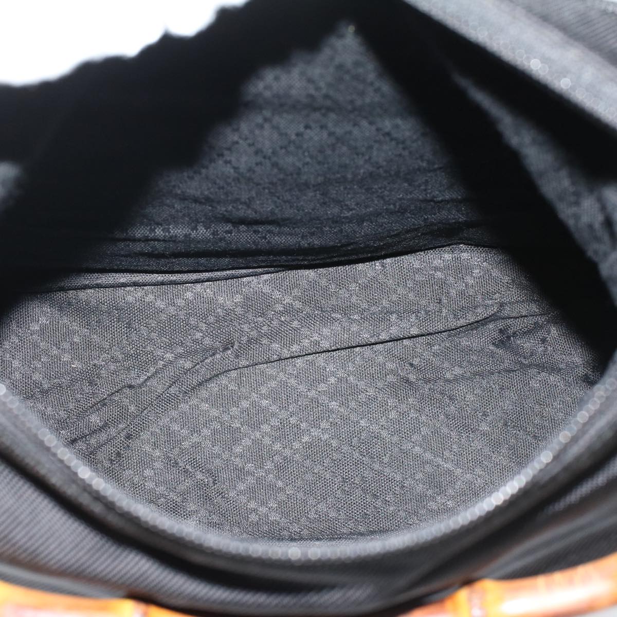 GUCCI Bamboo Shoulder Bag Nylon Black 000•2058•0509•5 bs6818