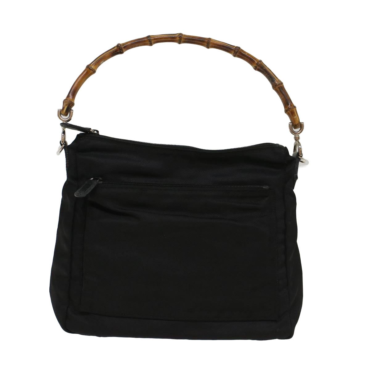 GUCCI Bamboo Shoulder Bag Nylon Black 000•2058•0509•5 bs6818