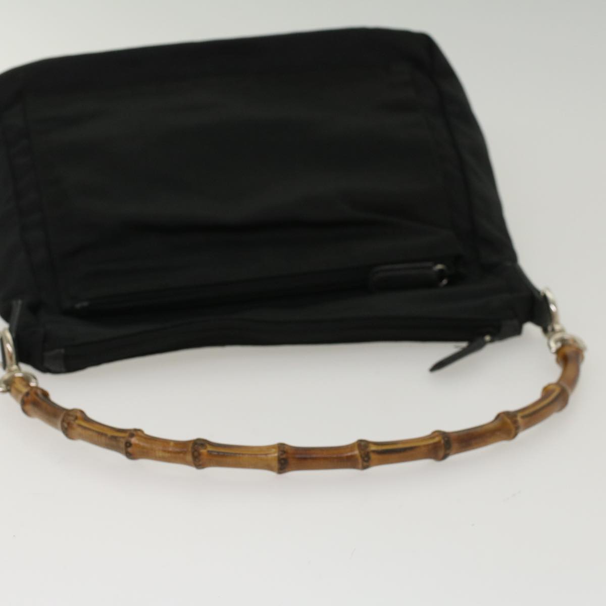GUCCI Bamboo Shoulder Bag Nylon Black 000•2058•0509•5 bs6818