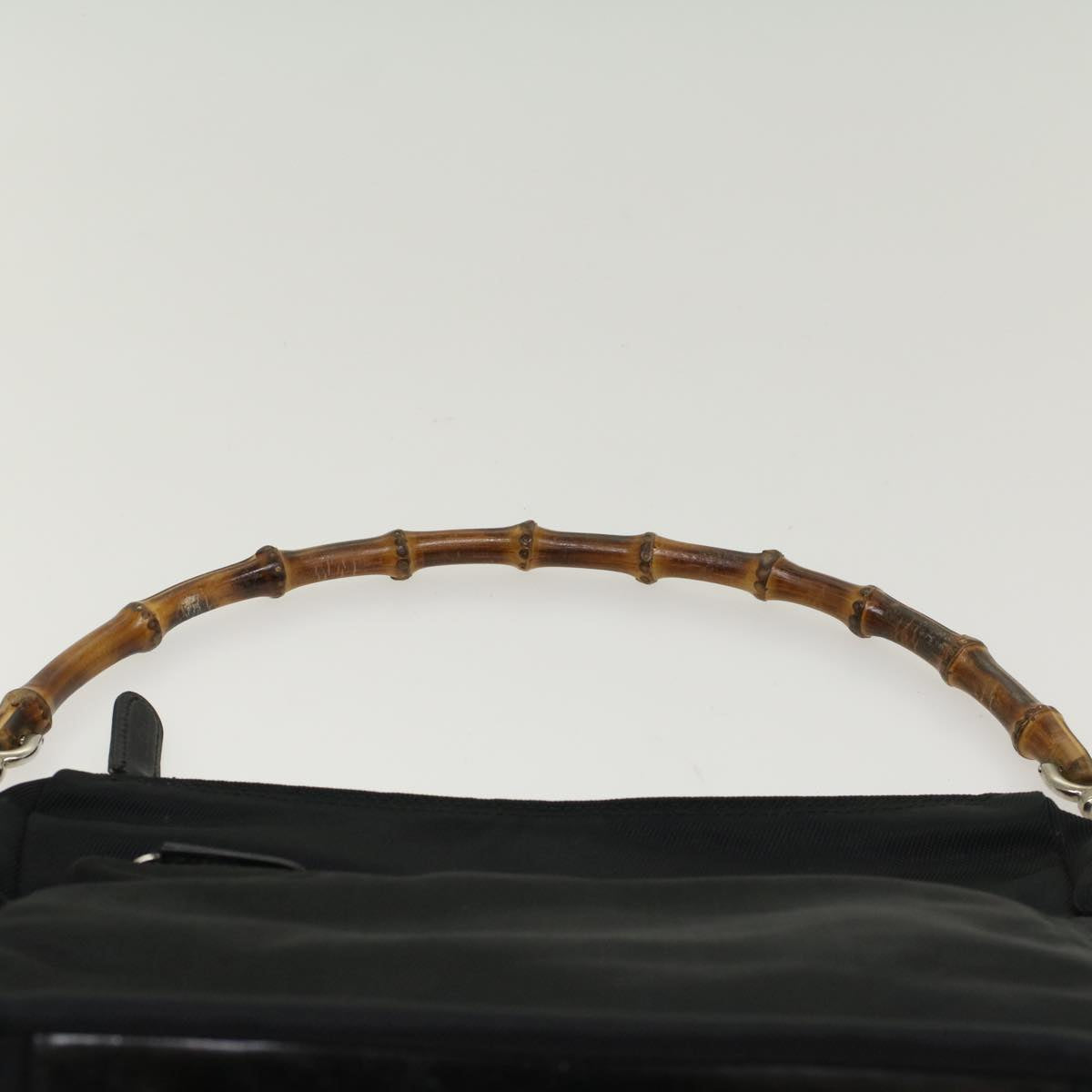 GUCCI Bamboo Shoulder Bag Nylon Black 000•2058•0509•5 bs6818