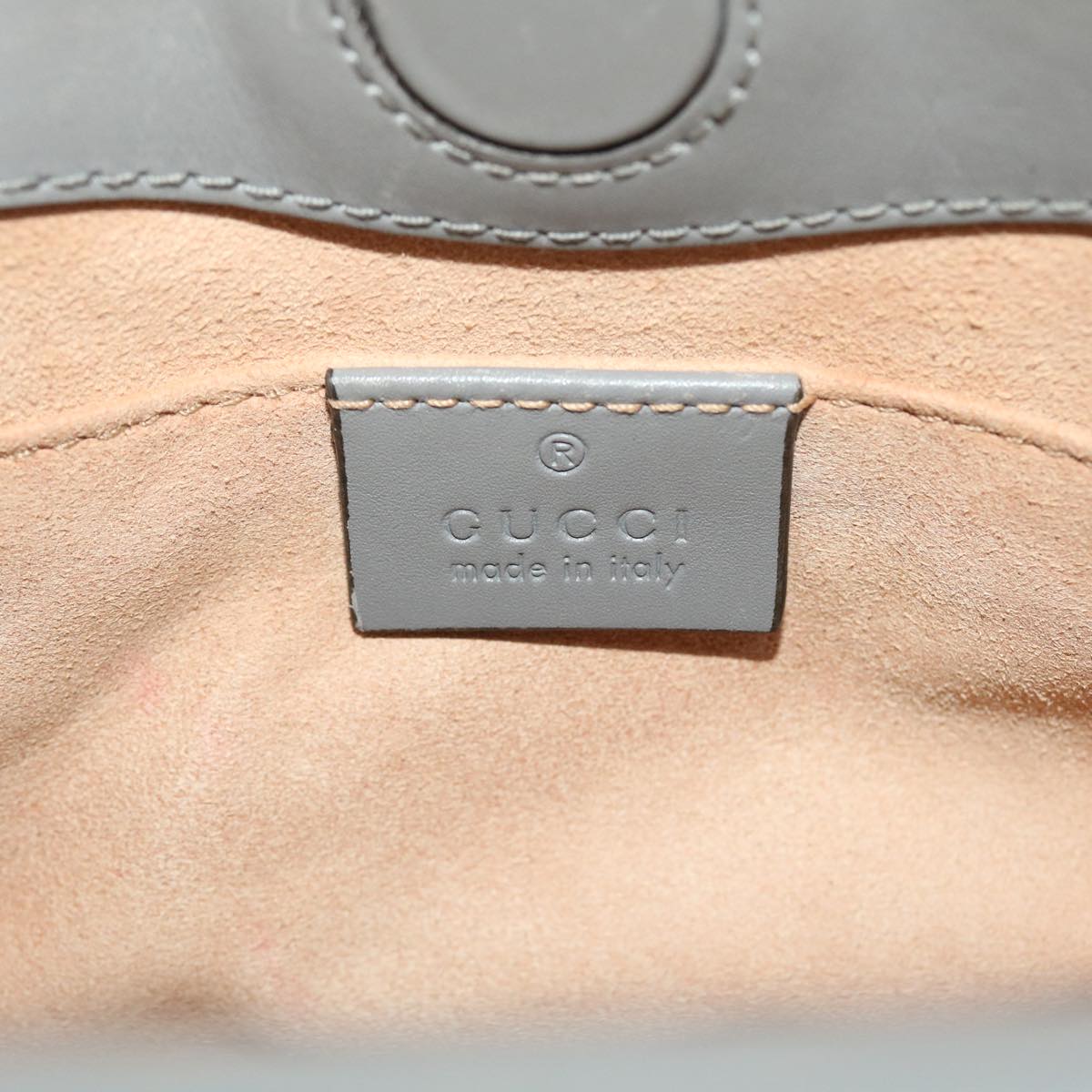 GUCCI Bamboo Hand Bag Leather Gray 470271 bs6837