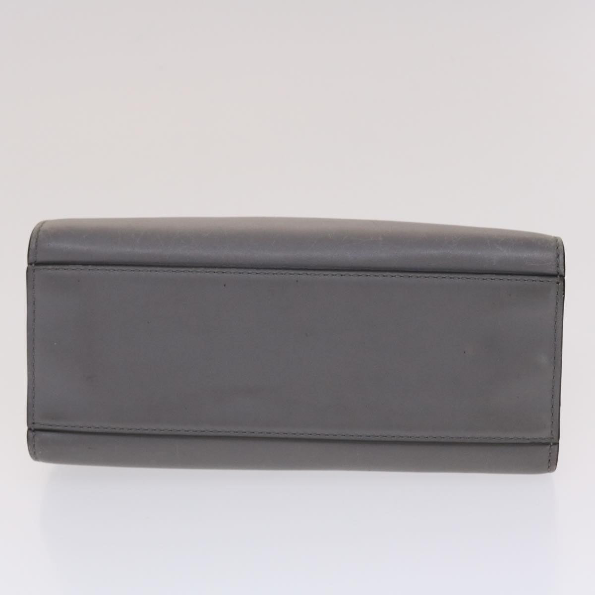 GUCCI Bamboo Hand Bag Leather Gray 470271 bs6837