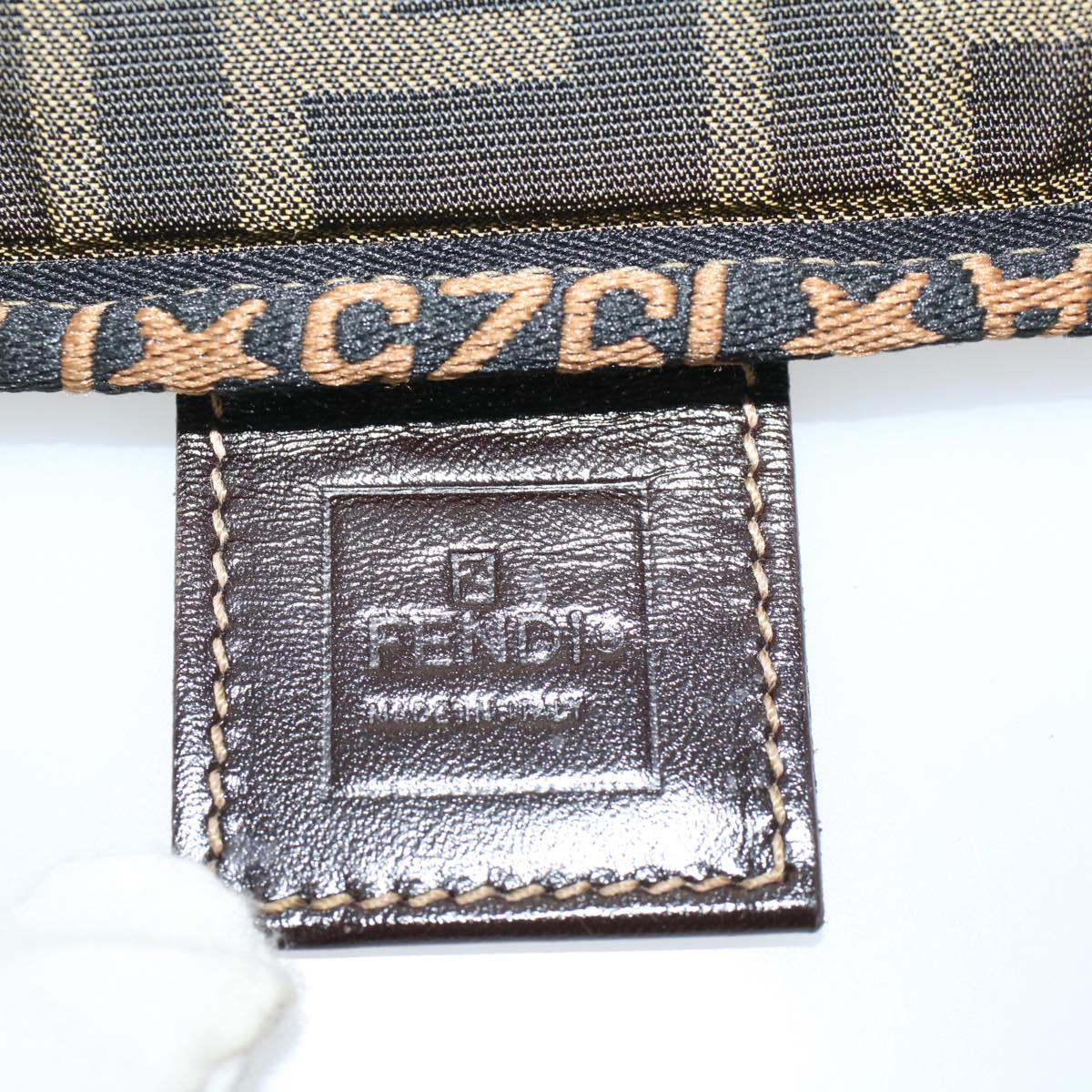 FENDI Zucca Canvas Vanity Cosmetic Pouch Black Brown bs6864